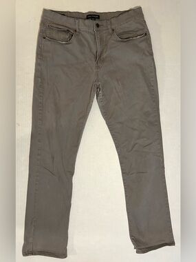 Lucky Brand Men's 34x32 Straight 223 Gray Stretch Chino Pant Jeans 5-Pocket